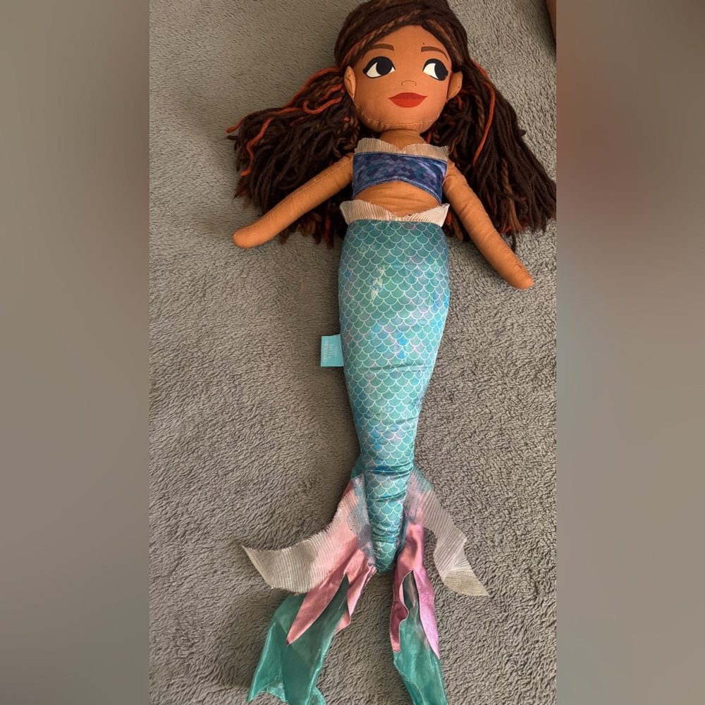 Mermaid Plush Doll with Blue Tail